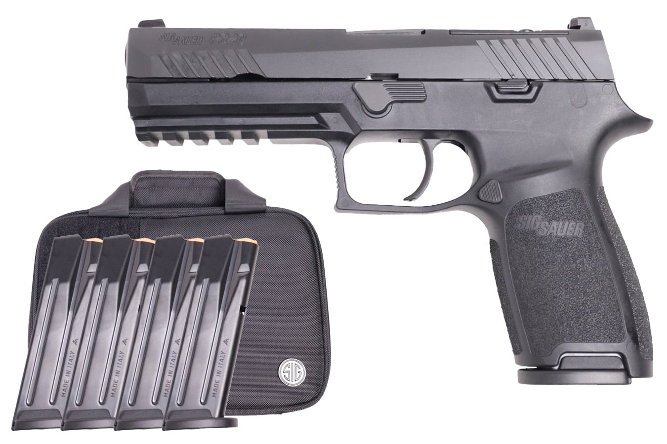 SIG SAUER P320 9mm Full-Size Optic Ready Pistol with Five 17 Round Mags and TacPro Bag